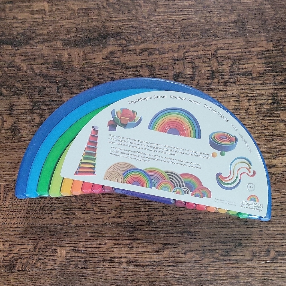 Unopened Retired Grimm's Sunset Rainbow Stacker - Picture 2 of 4